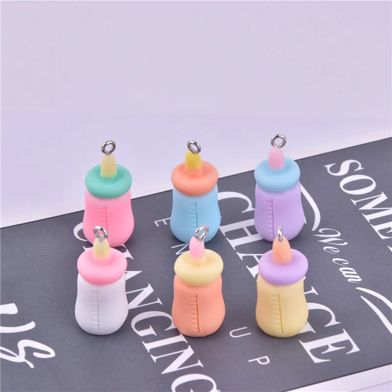 

Mix 10pcs/pack 3D Baby Milk Bottle Resin Charms for DIY Jewelry Making