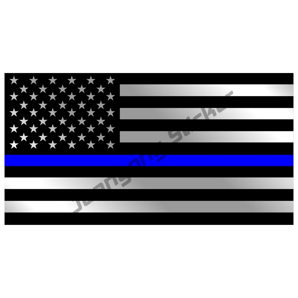 

Police Officer Thin Blue Line American Flag Vinyl Sticker Car Truck Decal Bumper Stickers Styling Cover Accessories