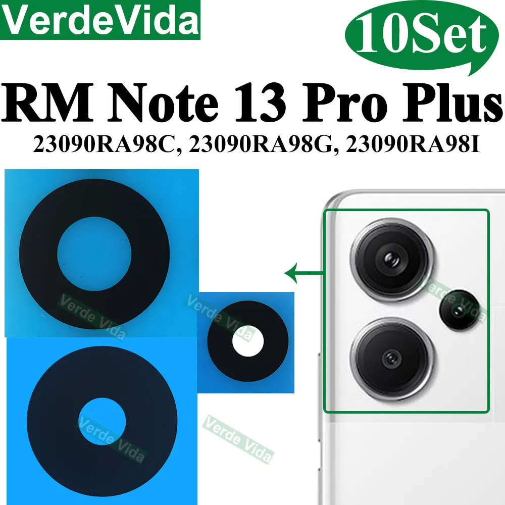 Фото 10 комплектов для Xiaomi Redmi Note 13 14 Pro 4G 12 Pro+ 5G 12T 12s Note 13 Pro Plus, замена стекла объектива задней камеры, ремонт Par №4