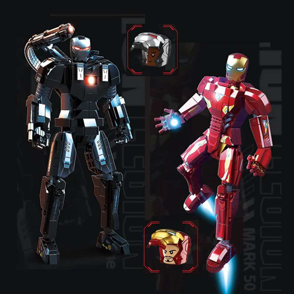 

Классические фильмы Marvel, Мстители, супергерой, Железный человек, модель MK50, военная машина, робототехника, строительные блоки, искусственная игрушка для детей