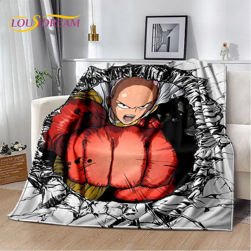 

ONE PUNCH MAN Anime Cartoon Soft Plush Blanket,Flannel Blanket Throw Blanket for Living Room Bedroom Bed Sofa Picnic Cover Kids