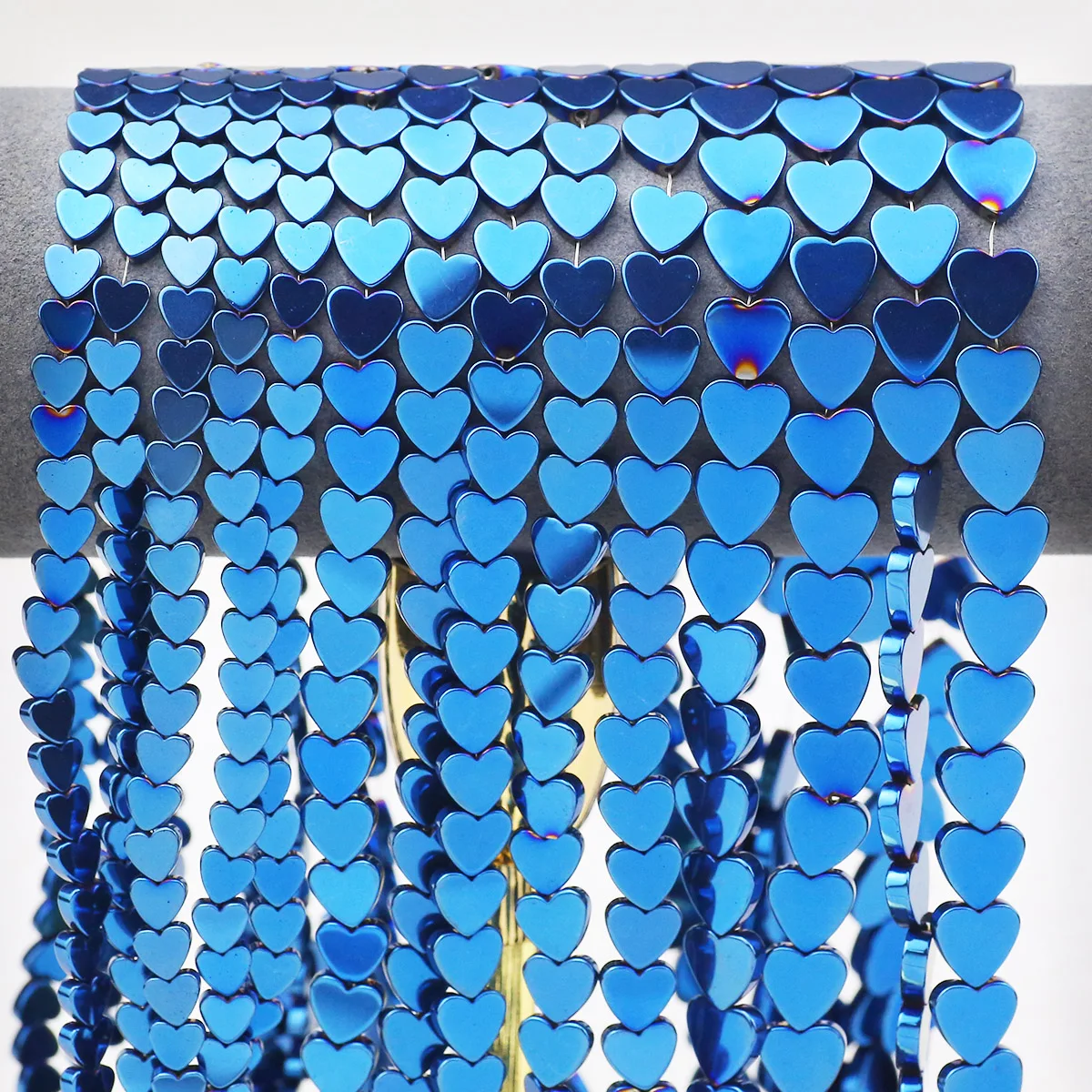 Синий персик сердце гематит вертикальное отверстие разделитель свободные