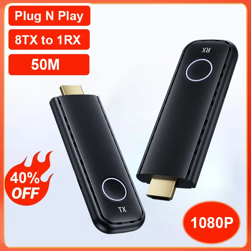 Приемник-передатчик HDMI беспроводной, 50 м, 1080P