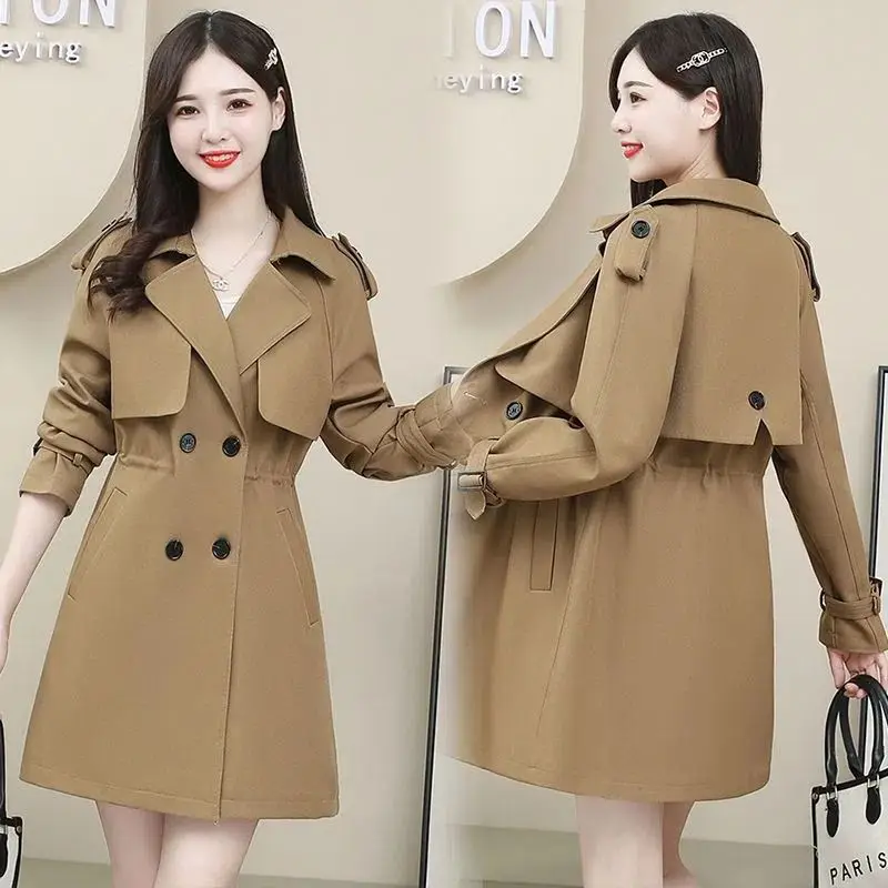 

Spring Autumn Women Trench Coat Elegant Fashion Korean Casual Autumn Loose Jacket 2023 Women Long Sleeve Windbreaker H14