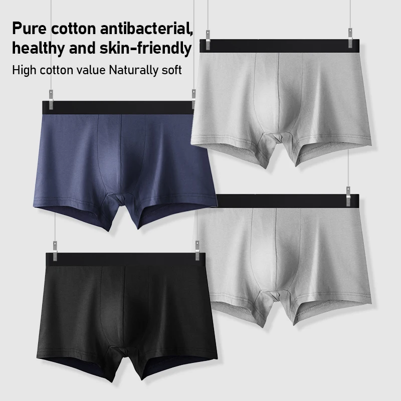 

4Pcs/Lot Boxer Male Cotton Panties Men's Underwear Boxers Sexy Underpants Comfortable BoxerShorts Plus Size L-5XL Underpanties
