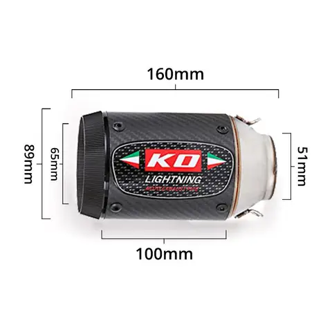 Выхлопная труба для мотоцикла Kawasaki Z1000 2010-2023 Z1000SX 2010-2019, 51 мм