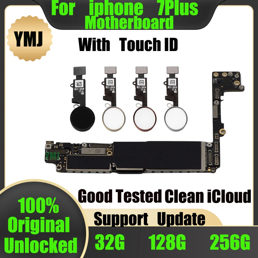 Najtaniej 32gb 128gb 256gb Dla Iphone 7 Plus Płyta Główna Z/bez Touch ID,100% Test Dla Iphone 7 P Logic Boards Dobra Praca Za Darmo Icloud
