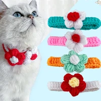 pet items cat collar cat necklace hand woven wool pets collar cute ornaments adjustable cats scarf soft breathable dogs necklace