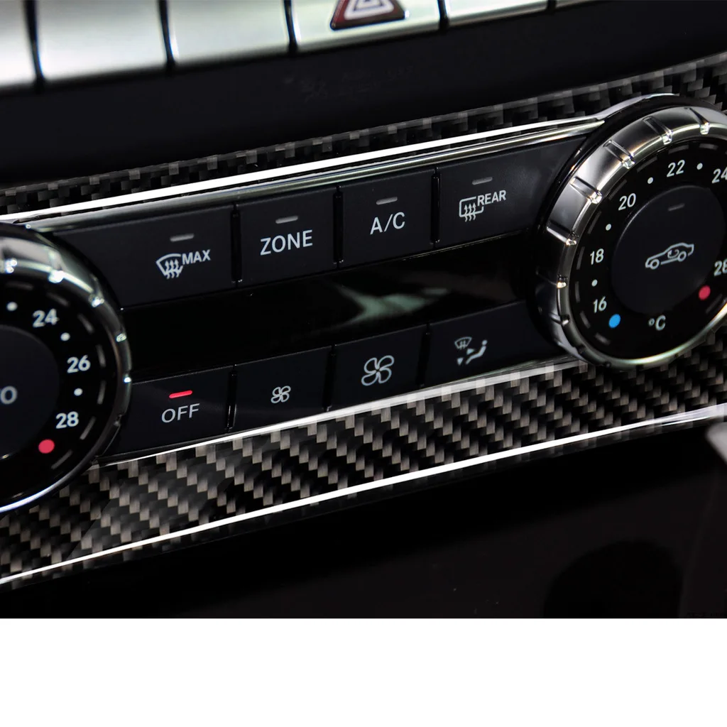 

100% 3K Carbon Fiber Air Conditioning Control Panel Audio Air Outlet for Mercedes C-Class W204 (10-13) C220 CDI C200 C350 4MATIC
