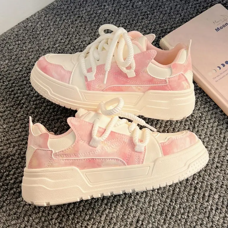 Новинка 2024 милая повседневная женская обувь на плоской подошве для студенток