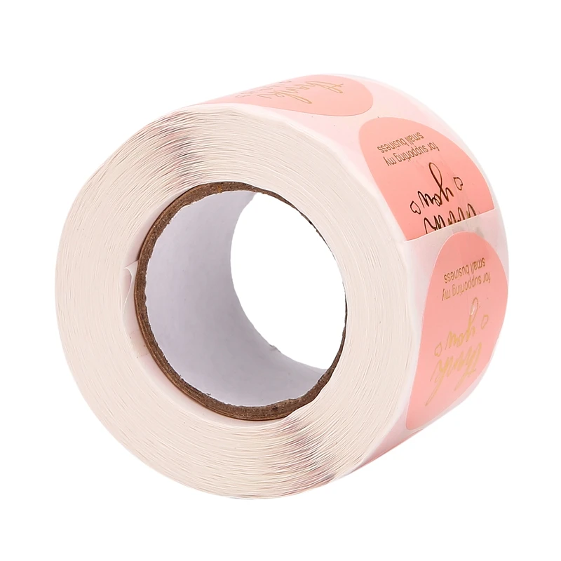 

Thank You Stickers Roll 500Pcs 1.5Inch Stickers Gold Foil Thank You Stickers Labels For Business Pink Thank You Stickers