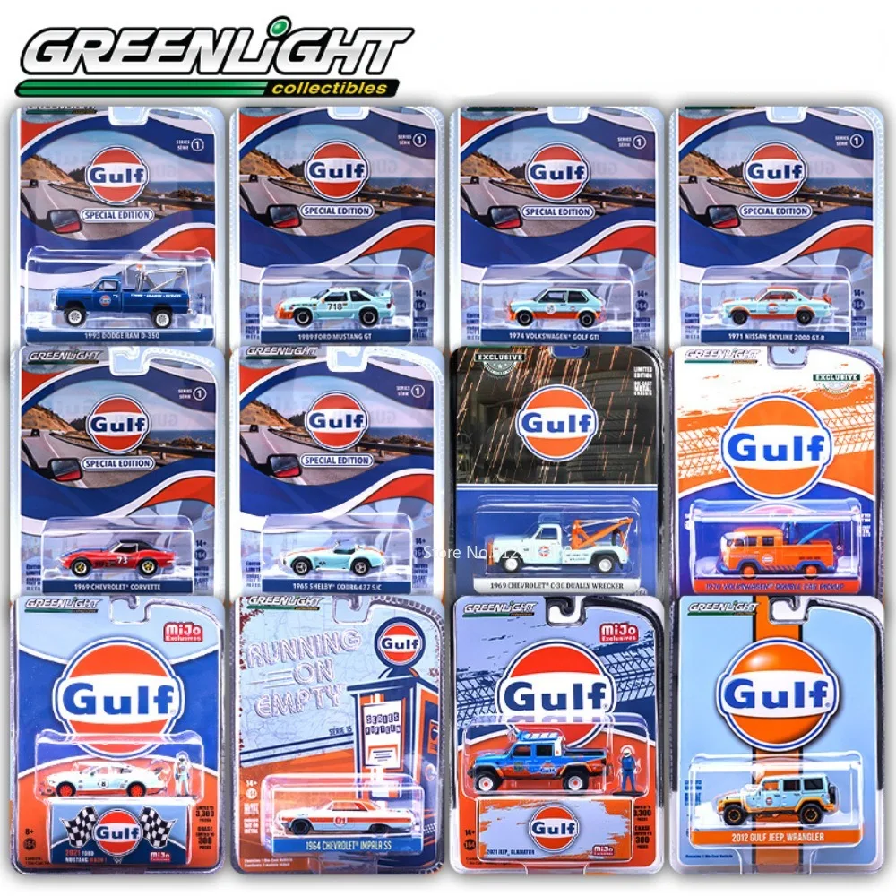 

GREENLIGHT 1/64 Ford Shellby Mustang GULF Jointly Alloy Toy Car Model Diecast Mini Scale Model Vehicle Toys for Boy Holiday Gift