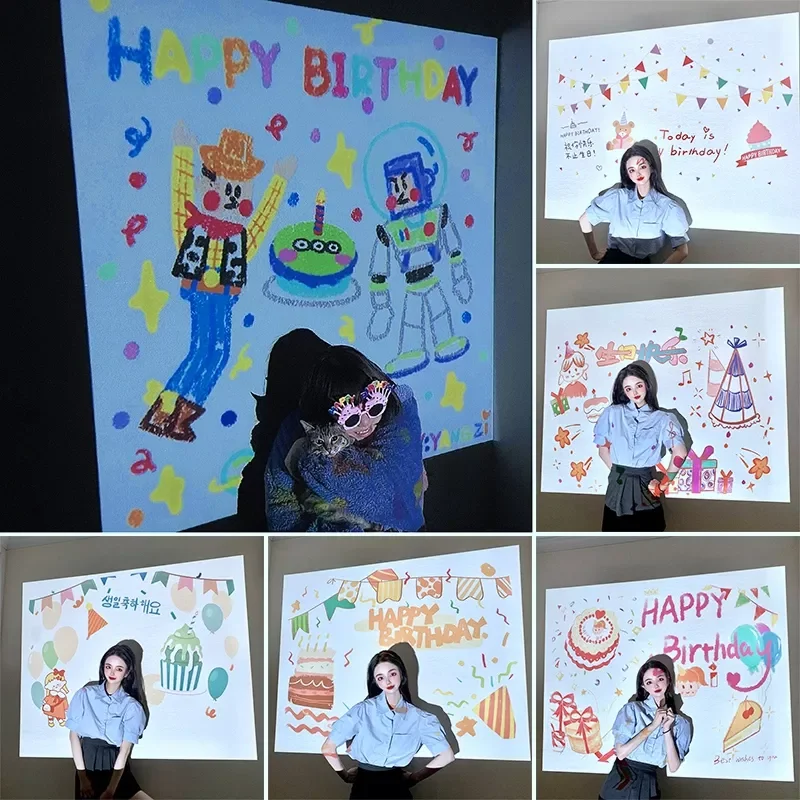 

Projection Lamp Ins Night Light Party Atmosphere Lights Decor Popular Photo Props Creative Birthday Gifts