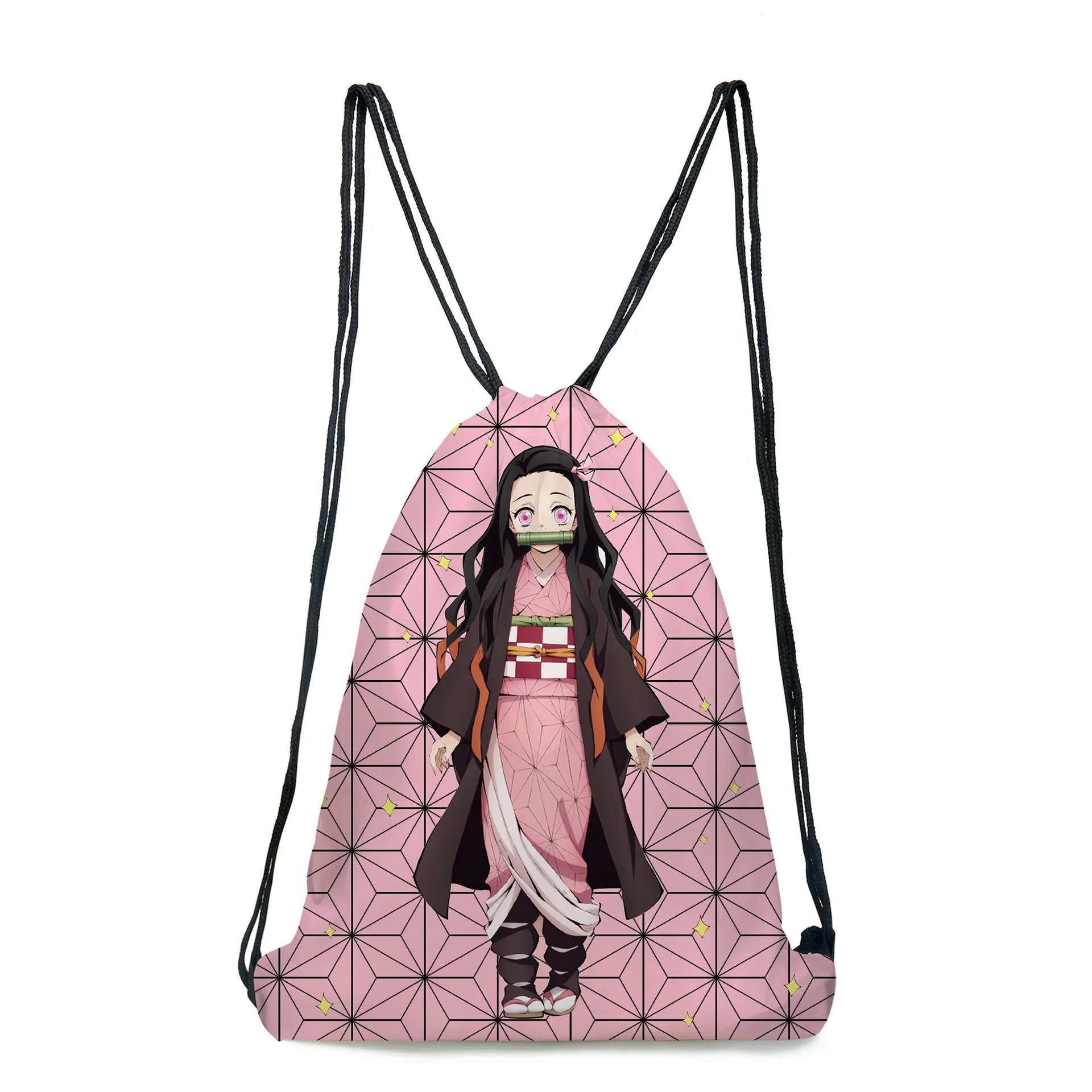 Anime Demon Slayer Kimetsu No Yaiba Kamado Tanjirou Nezuko Zenitsu Bunchy Pocket Bag Backpack Cosplay Prop Gift for Children