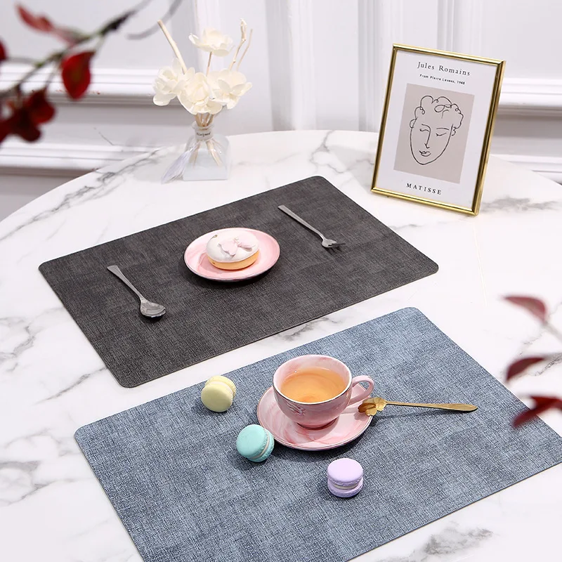 

Placemats Dual Sided,Faux Leather Place Mats Dining Table Placemats Manteles Individuales Square Non-Slip Washable Table mats