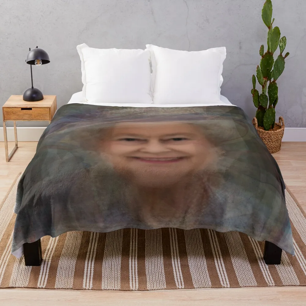 

Queen Elizabeth II Portrait Throw Blanket Sleeping Bag Blanket For Sofa Thin