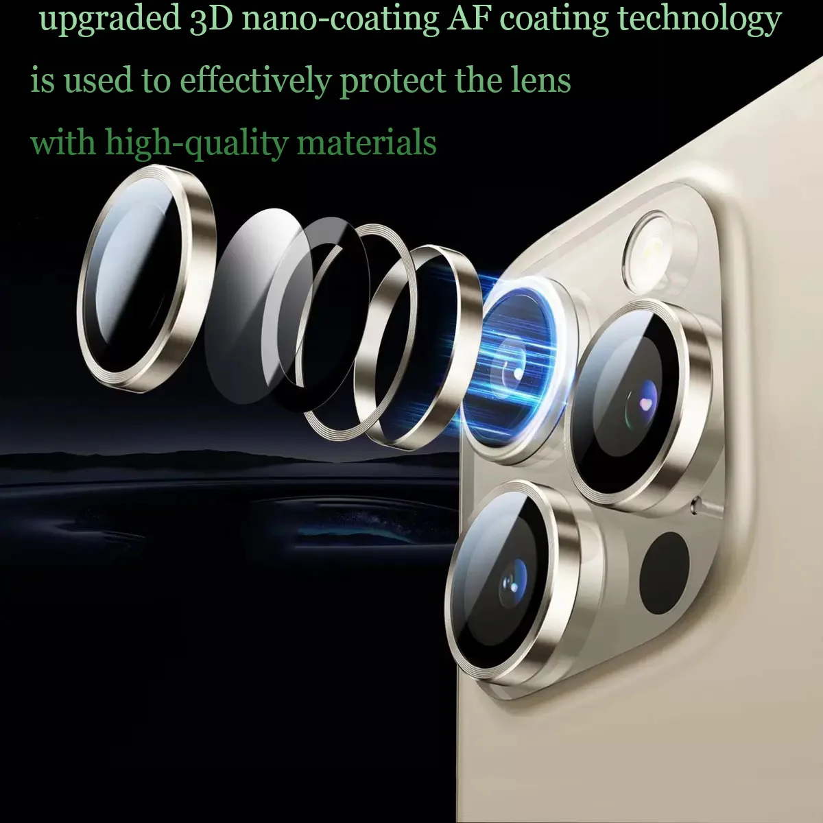 Фото Matel Ring Защитная пленка для камеры для Xiaomi POCO F8 Pro Стеклянная защита для объектива камеры 3D-дизайн Полное покрытие 1/2 шт. №3