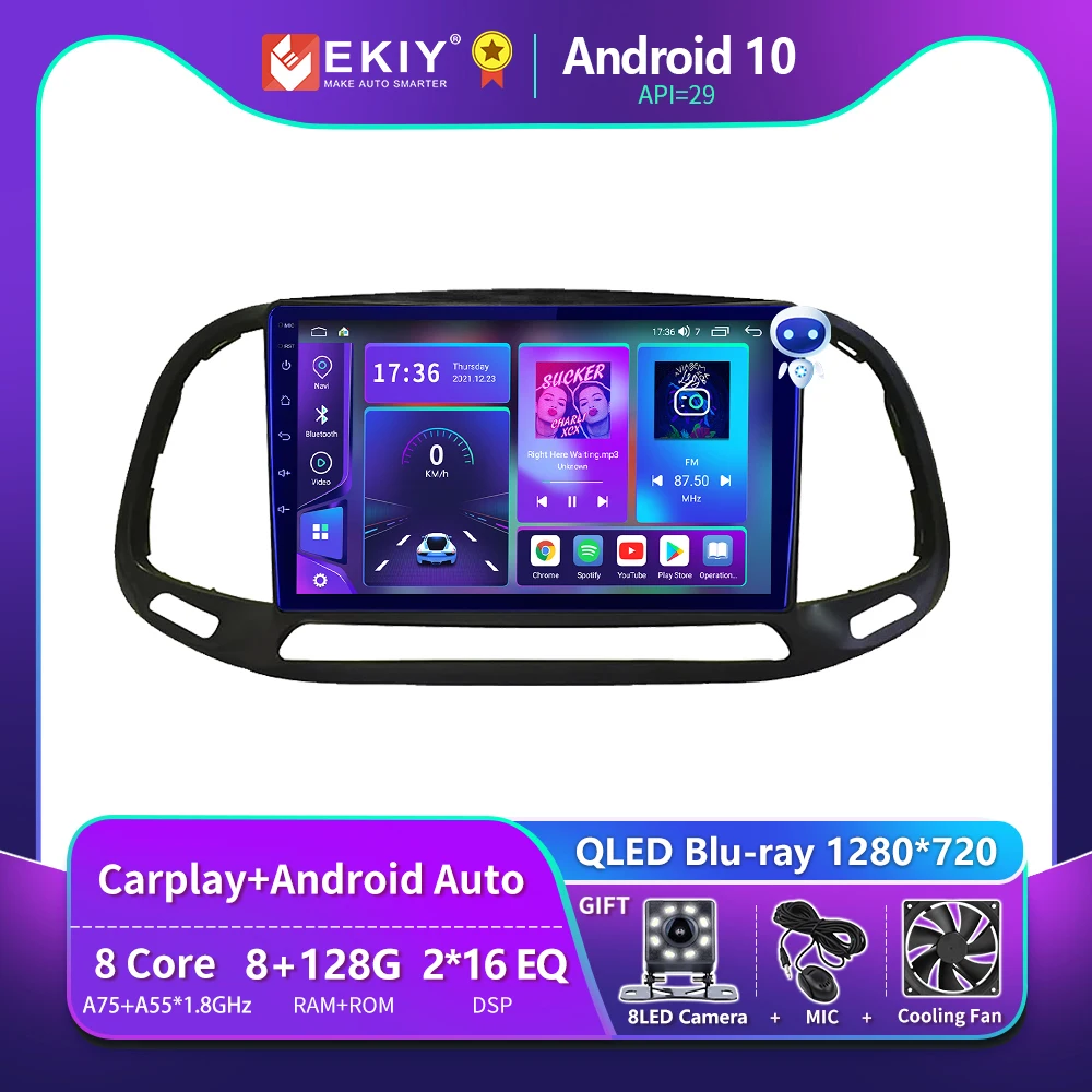 

EKIY T900 Android Auto Radio for Fiat Doblo 2015-2019 Car Multimedia Player GPS Navigation Carplay No 2 Din DVD Stereo Receiver