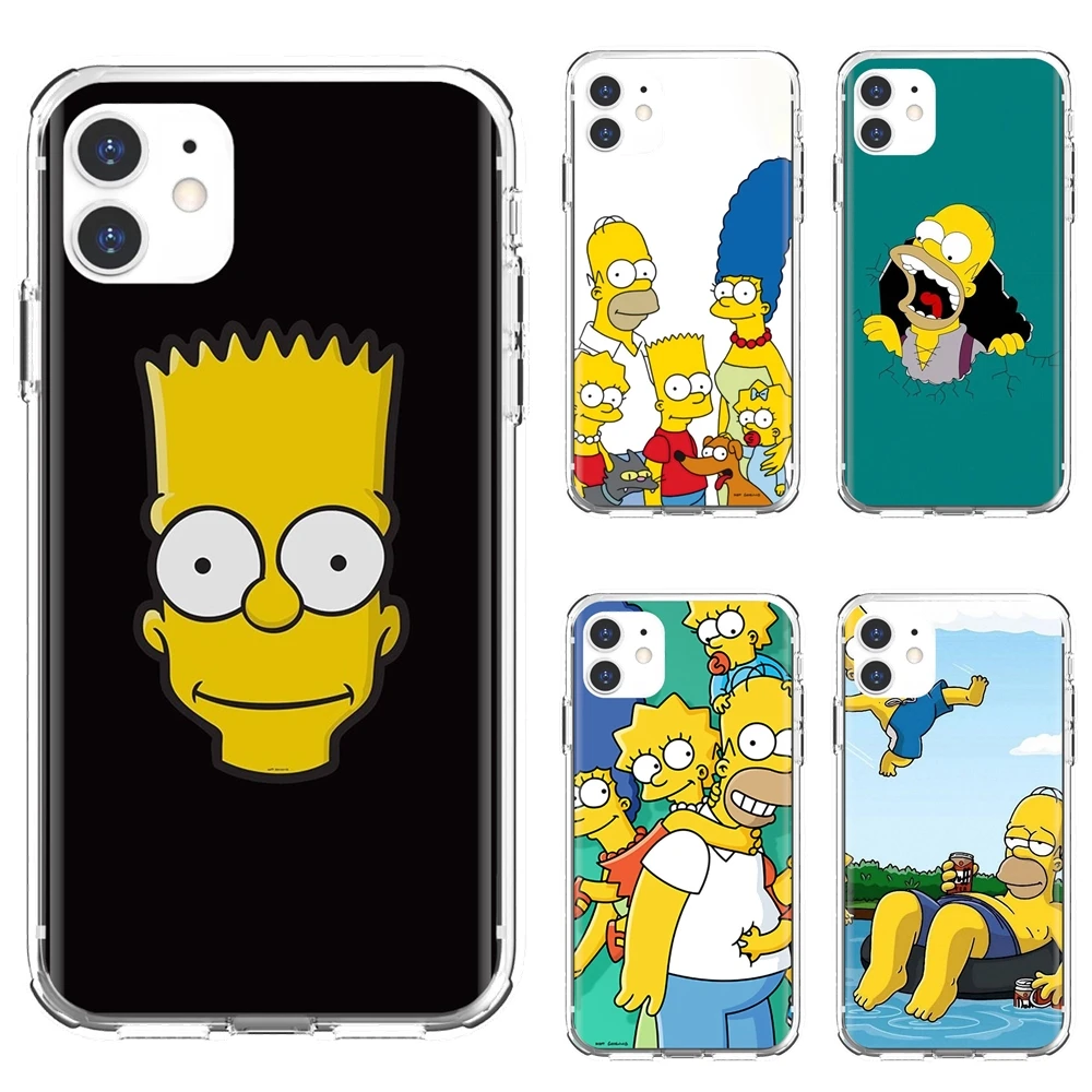 

USA-Homer-Simpson For iPhone 10 11 12 13 Mini Pro 4S 5S SE 5C 6 6S 7 8 X XR XS Plus Max 2020 Soft Cover