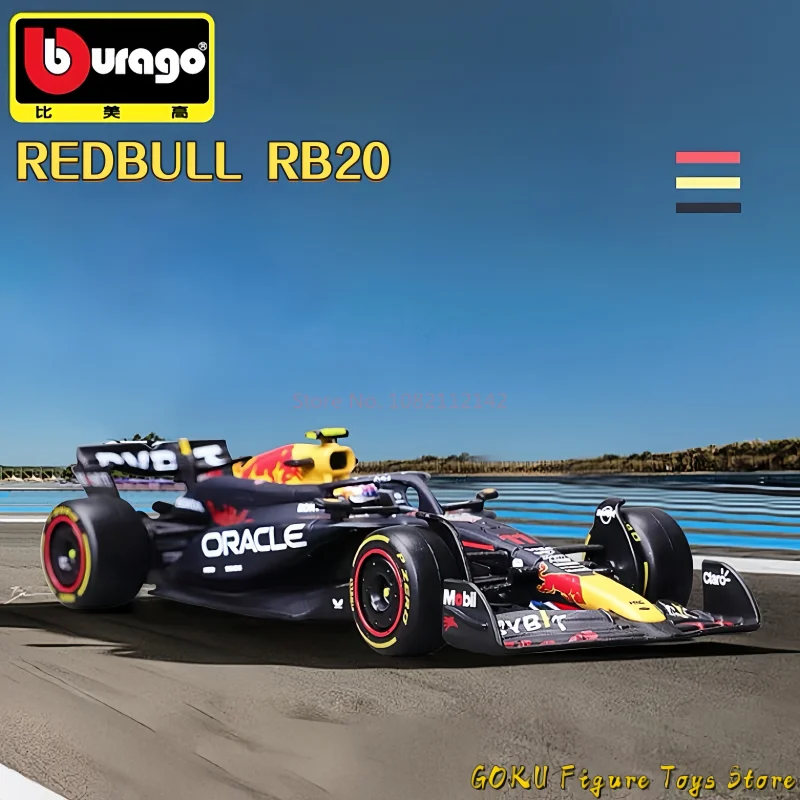 Новый оригинальный Bburago 1:43 F1 Red Bull Rb20 2024 твердый переплет # Max Verstappen 11 Литая под