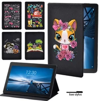 tablet case for lenovo tab m10tab e10 10 1 inch cute cartoon pattern funda pu leather stand cover folio protective shell