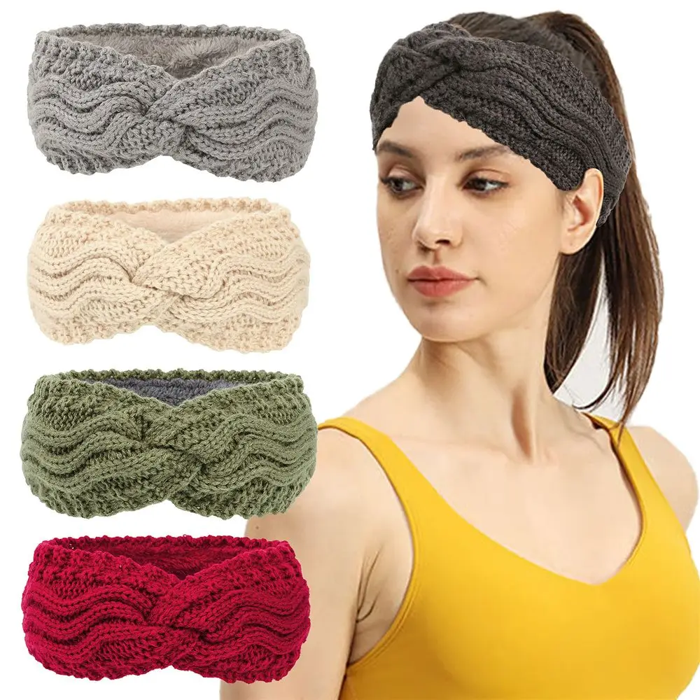 

Fashion Stretch Knotted Crochet Soft Knitted Headbands for Women Hair Bands Ear Warmer