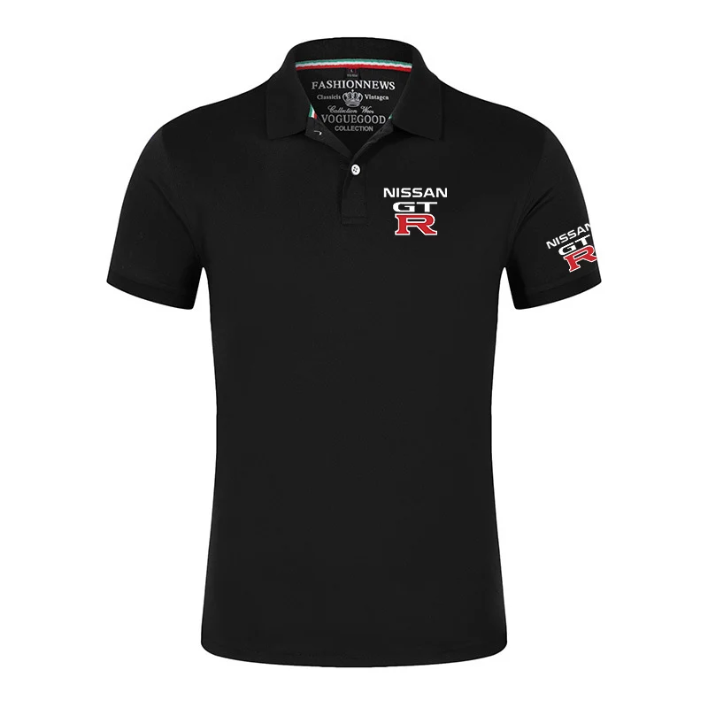 

2022 Nissan GTR Brand Men's Short Sleeve Polo Print Custom Cool and Comfortable Lapel Collar Casual Slim Shirt High Quality Top