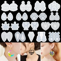 crystal epoxy resin earring pendant silicone mold 30 kinds of keychain jewelry pendant uv resin mold jewelry crafts casting tool