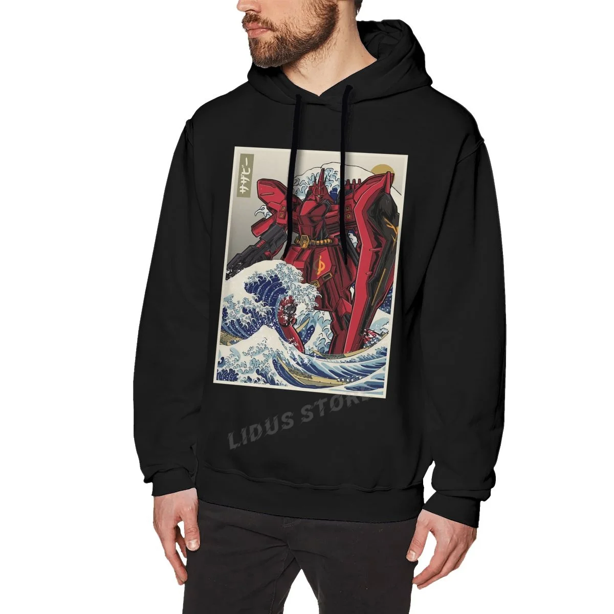 

Японская толстовка с капюшоном из Аниме Gundam Hokusai Sazabi Zeon, худи, худи в стиле Харадзюку, худи для творчества
