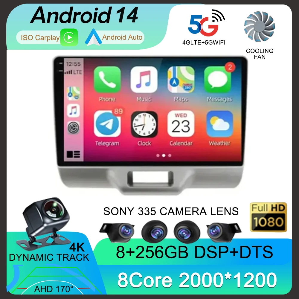 9 дюймов android 14 для Suzuki Wagon R6 2017 - 2021 Автомагнитола мультимедийный видеоплеер