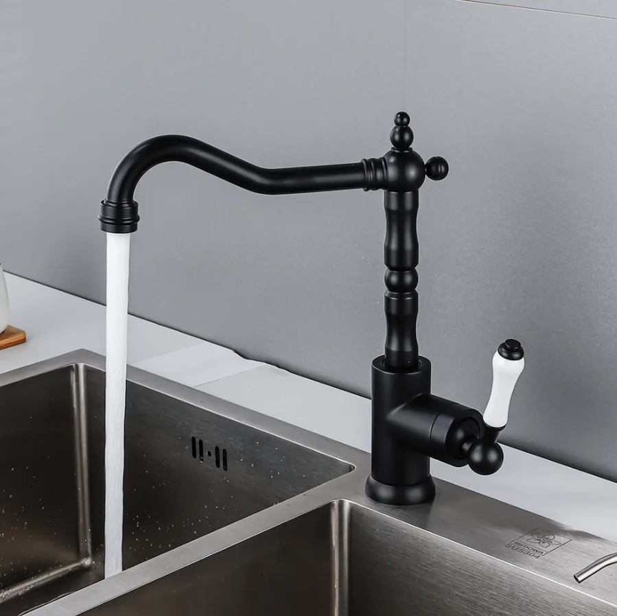 

Золотой кухонный смеситель с поворотом на 360 градусов, настольный смеситель для раковины, кран для горячей и холодной воды