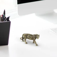 compact portable attractive appearance vintage brass miniatures figurines for office solid ornament tiger statue