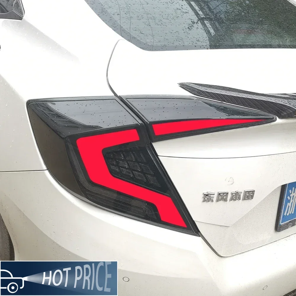 Фото Для Honda Civic X 10th FC FK7 FK8 2016-2021 Обновление динамических мигающих задних фонарей, инструменты, автомобильные аксессуары, светодиодные автомобильные задние фонари в сборе №4