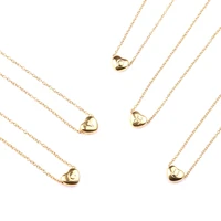 chanfar gold color letter stereo heart pendant jewelry stainless steel mini heart shape necklace for women jewelry gift