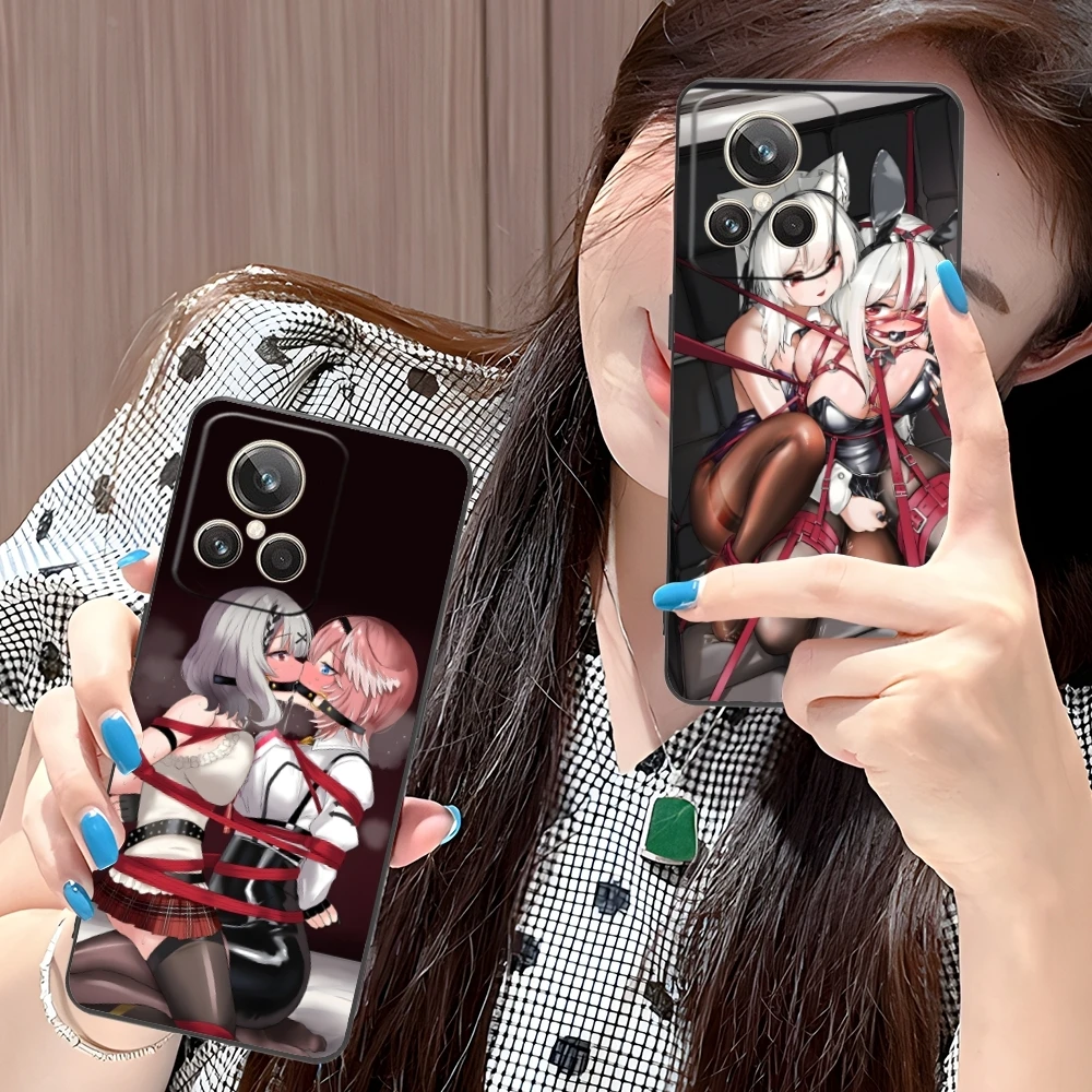 Hentai Waifu Girl Mobile Cell Phone Case for Realme GT 2 9i 8i 7i Pro X50 X2 C35 C21 C20 C11 C3 Black Soft Cover Shell