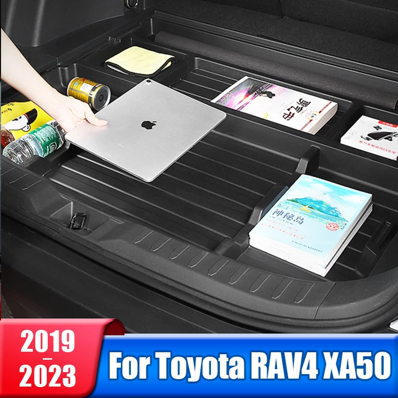 Caja de almacenamiento de neumáticos de repuesto para maletero de coche, almohadilla de contenedor para Toyota RAV4 XA50 2019 2020 2021 2022 2023 RAV 4 XA 50, accesorios híbridos