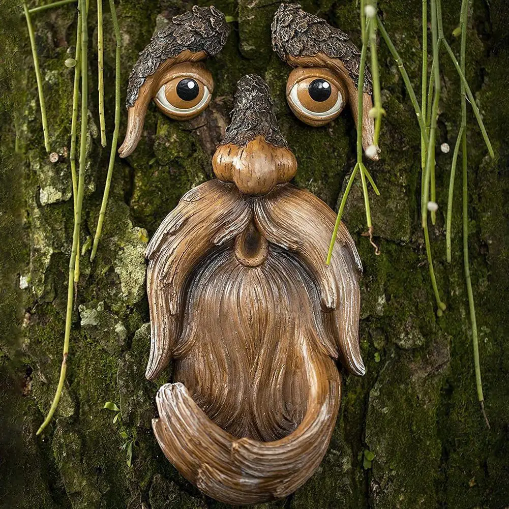 

Funny Old Man Tree Face Hugger Garden Art Outdoor Tree Garden Whimsical Old Man Amusing Gnome Sculpture Statue Tree Decoration