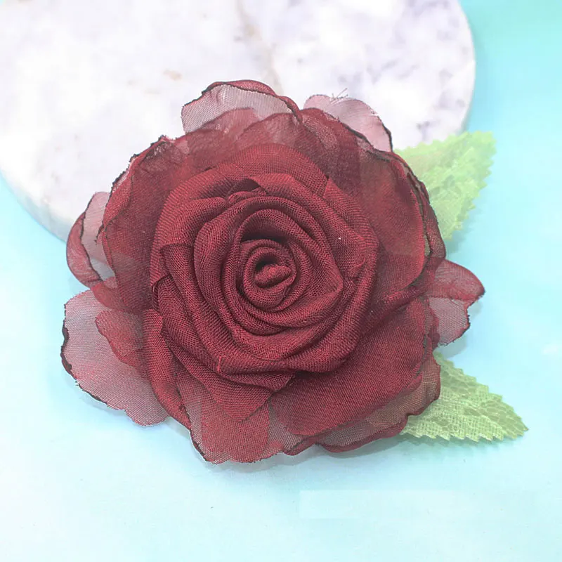 Женская шелковая брошь в виде цветка трехмерная Увядшая форме розы изысканная
