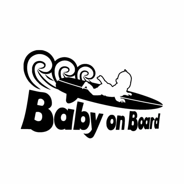 

17.8CM*11.1CM Funny Cool BABY ON BOARD Surf Sticker Car Vinyl Decals Black/Silver for Buick Stickers US $1.56