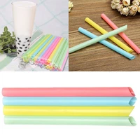100pcsset 10mm colorful large drinking straws for bubble smoothies bar milkshake smoothie party accessories t3a0 w3q2