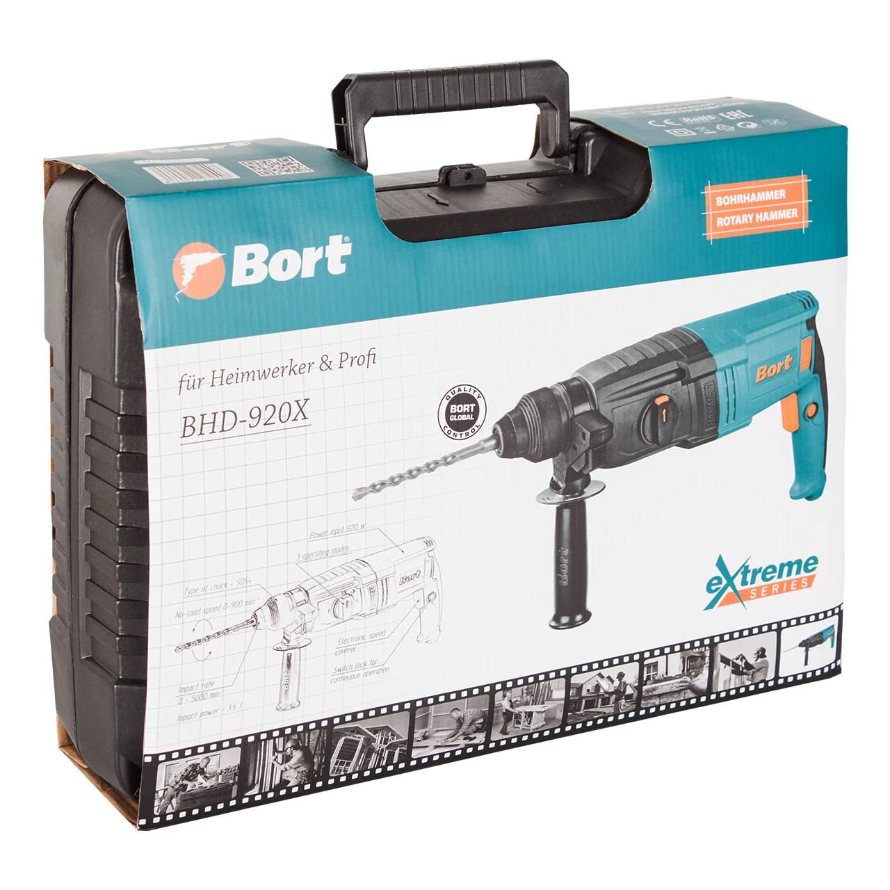 Перфоратор Bort BHD 920X (Мощность 920 Вт энергия удара 3.5 Дж 3 режима: