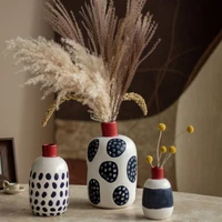 2022 chinese creative ceramic vase flower arrangement nordic vase decoration living room dining table ornaments craft dropship