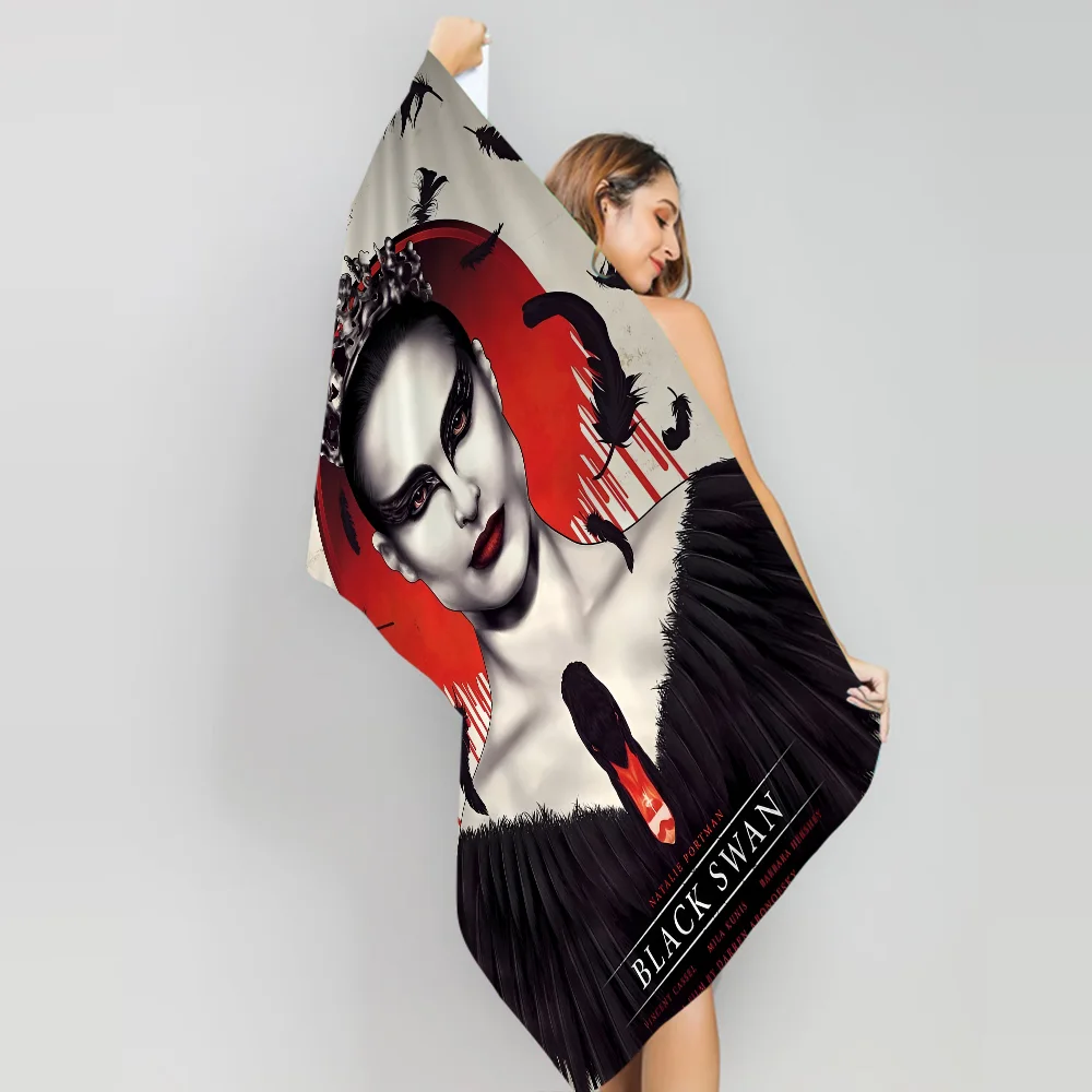 Movie B-Black S-Swan Classic Anime Microfiber Beach Towel Absorbent Quick Dry Soft Yoga Swimming Resort Mountain Climbing