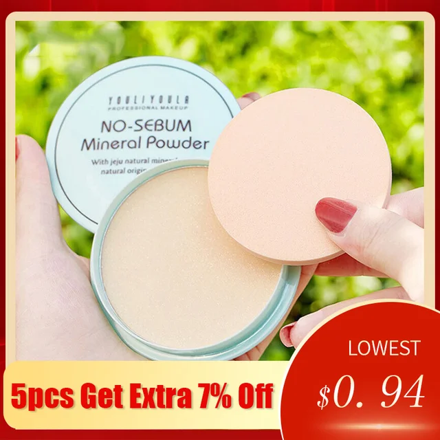 Lemooc Natural Oil-control Stay-Matte Pressed Powder Long-lasting Waterproof Light-weight Face Powder Cosmetic 1