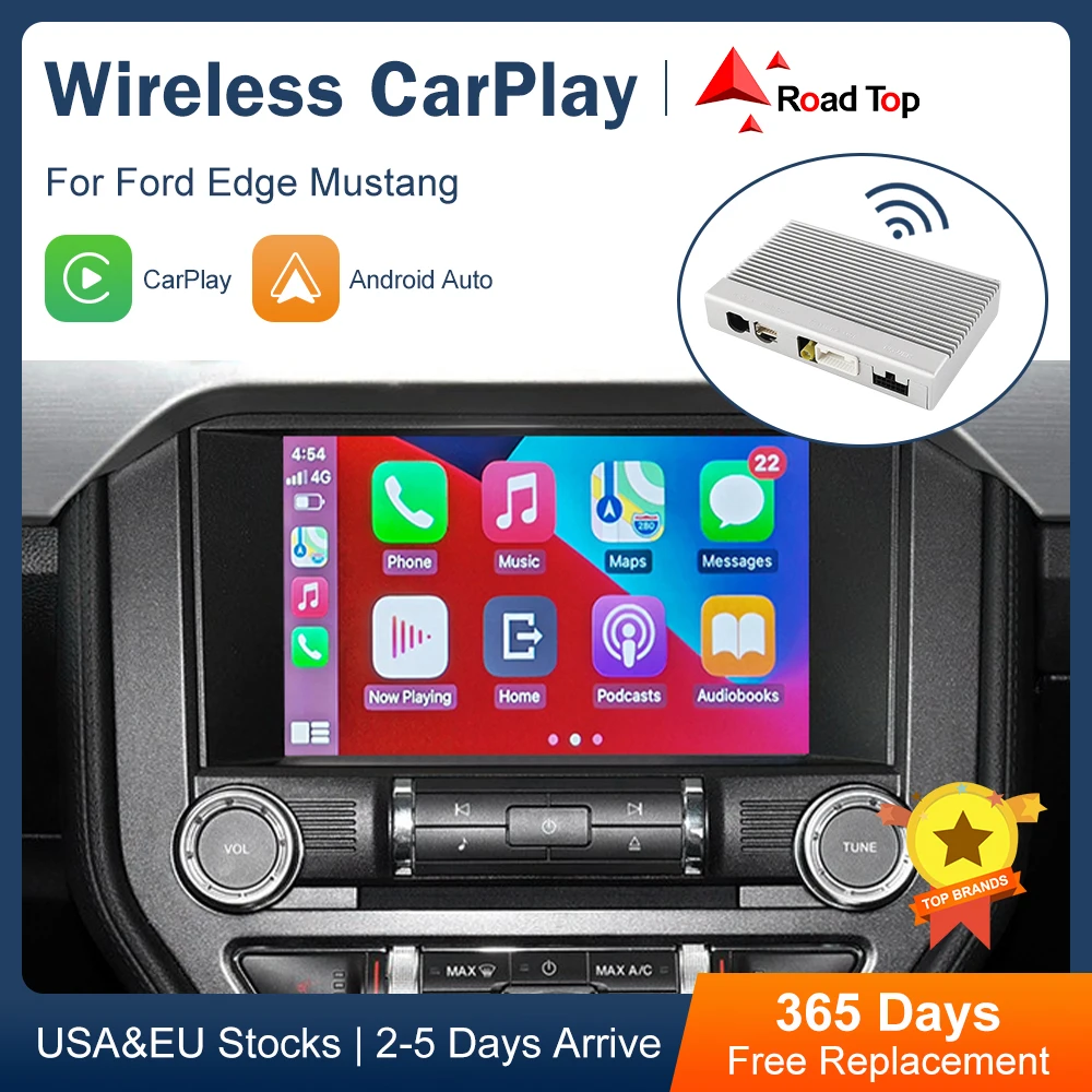 

Wireless CarPlay for Ford Edge Mustang with Android Auto Interface Mirror Link AirPlay Car Play Functions Accessories Interior