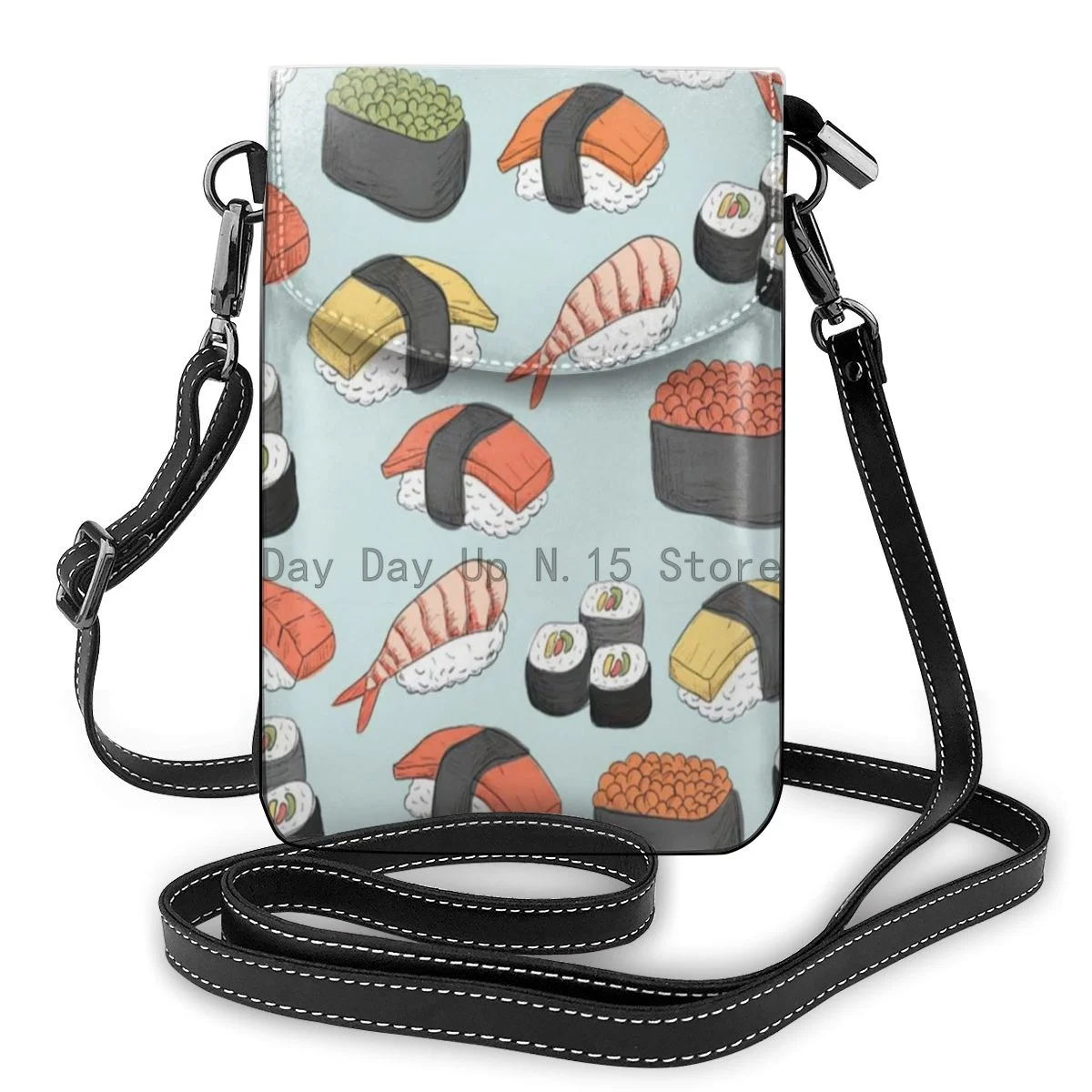 

Women Small Crossbody Shoulder Bag Kawaii Sushi Food Leather Cell Phone Purse Card Holder Wallet Fashion Phone Pouch Purse