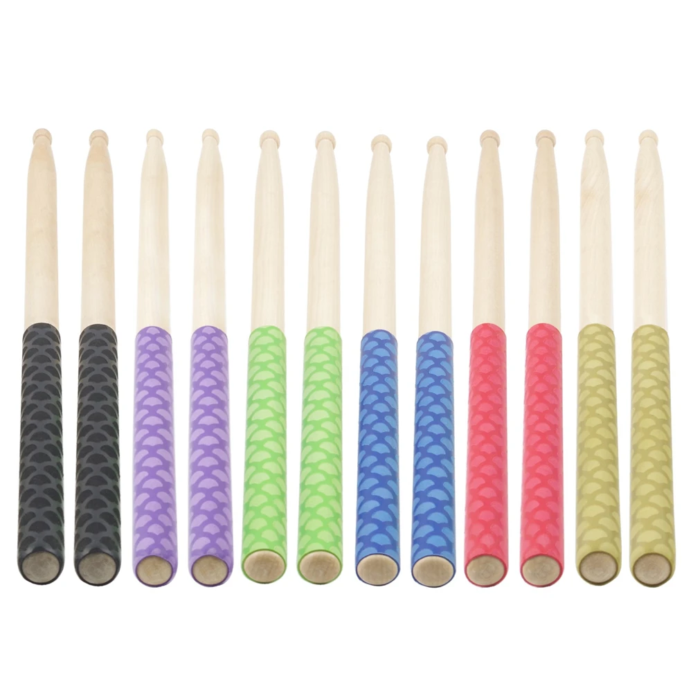 

1 Pair Drum Stick Grips Anti-Slip Absorb Sweat Grip For 7A 5A 5B 7B Drumsticks Heated Contraction Drumsticks Grip Soft Tip Grip