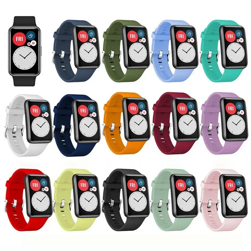 Фото Резиновый ремешок для часов Huawei Watch Fit TIA-B09, сменный ремешок для Huawei Watch Fit TIA-B19, спортивный браслет, ремешок на запястье Correa №3