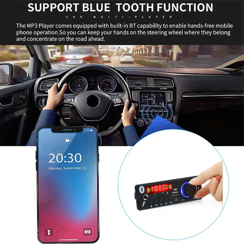 Плата mp3-декодера с Bluetooth 5 0 2*80 Вт 160 усилитель аудиоплеер 12 В сделай сам mp3-плеер