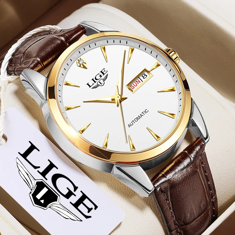

LIGE DESIGN Men Mechanical Watch Top Brand Luxury Automatic Watch Sport Stainless Steel Waterproof Watch Men Relogio Masculino